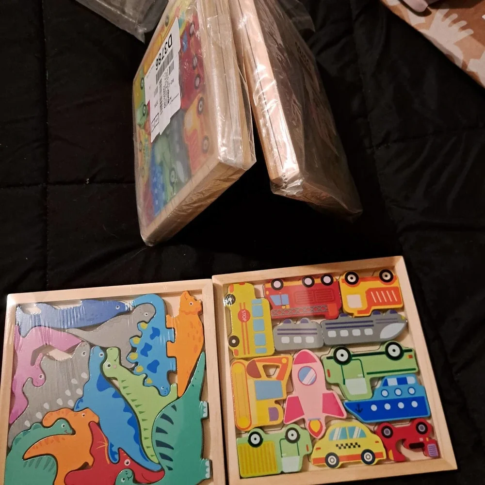 NIB-6 Montessori WOODEN Puzzles for birthday party or gift giving